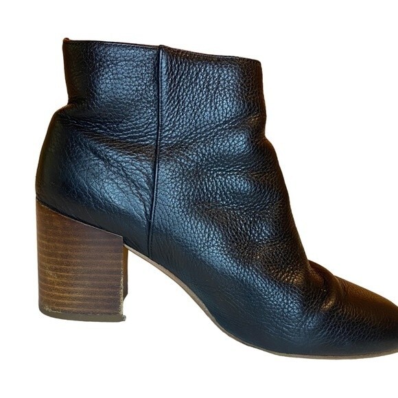 FRANCO SARTO Callahan black leather block heel ankle booties - Size 6.5M - Picture 2 of 11